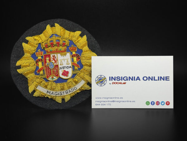 MAGISTRADO bordado toga justicia (100mm) con tarjeta de visita
