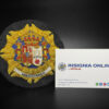 MAGISTRADO bordado toga justicia (100mm) con tarjeta de visita V5