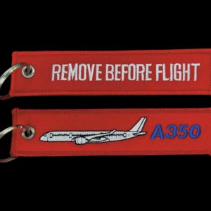 Llavero Remove before flight. Airbus A350