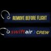 llavero bordado swiftair crew remove before flight