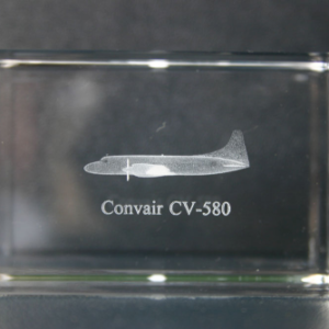 Convair CV 580 cristal grabado 3d avión