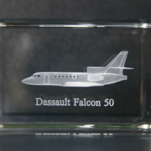 Dassault Falcon 50 cristal grabado 3d avión