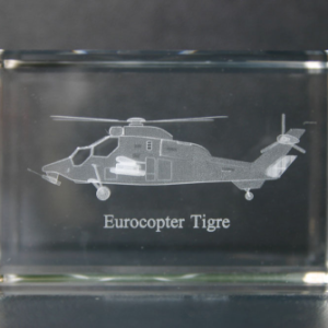 Eurocopter Tigre cristal grabado 3d helicóptero