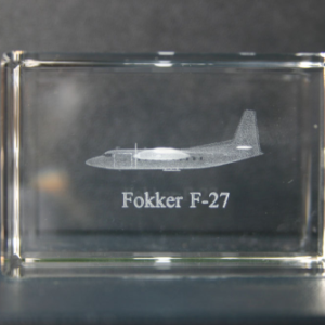 Fokker F27 cristal grabado 3d avión