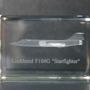 Lockheed F104G "Starfighter" cristal grabado 3D avión