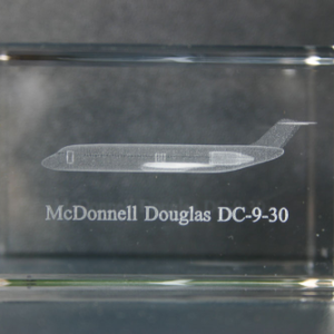 McDonnell Douglas DC-9-30 cristal grabado 3D avión
