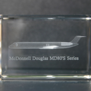 McDonnell Douglas MD 80's Series cristal grabado 3D avión