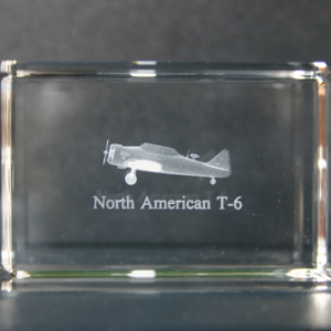 North America T-6 cristal grabado 3D avión
