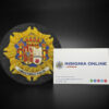 MINISTERIO FISCAL bordado toga justicia (100mm) con tarjeta de visita V4