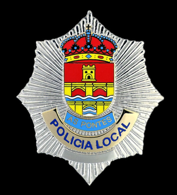 placa antigua policía local As Pontes de García Rodríguez
