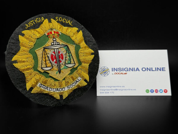 bordado toga 100 mm graduado social tarjeta de visita insignia online by docalair