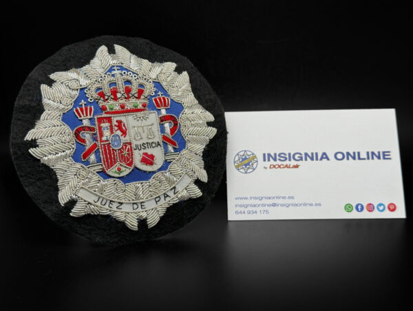 bordado toga 100 mm juez de paz tarjeta de visita insignia online by docalair