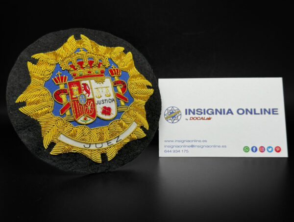 bordado toga 100 mm juez dorado tarjeta de visita insignia online by docalair