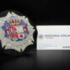 bordado toga 100 mm jueza de paz tarjeta de visita insignia online by docalair
