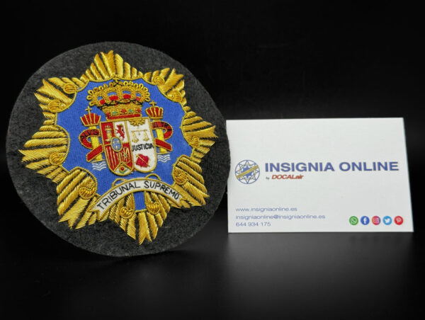 bordado toga 100 mm tribunal supremo tarjeta de visita insignia online by docalair