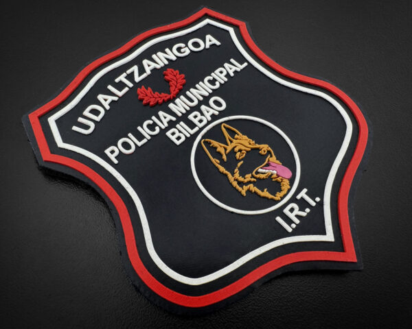Parche Udaltzaingoa Policía Municipal Bilbao I.R.T. Emblema de la Unidad Canina, I.R.T. (Inspección de Refuerzo Táctico) detalles