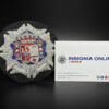 FISCAL V2 tarjeta de visita insignia online emblema bordado justicia 85 mm