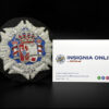 JUEZA tarjeta de visita insignia online emblema bordado justicia 85 mm