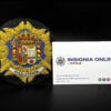 MAGISTRADA tarjeta de visita insignia online emblema bordado justicia 85 mm