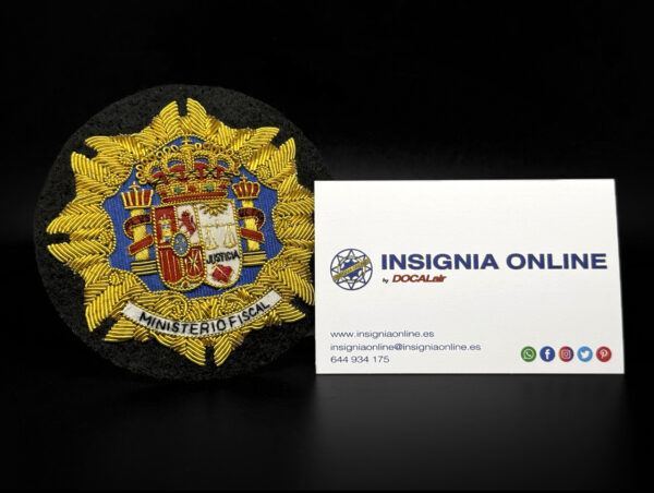 MINISTERIO FISCAL tarjeta de visita insignia online emblema bordado justicia 85 mm