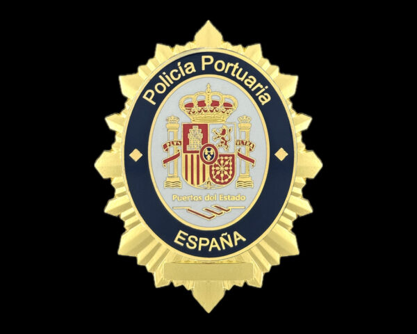 Placa policía portuaria puertos del estado España DORADO