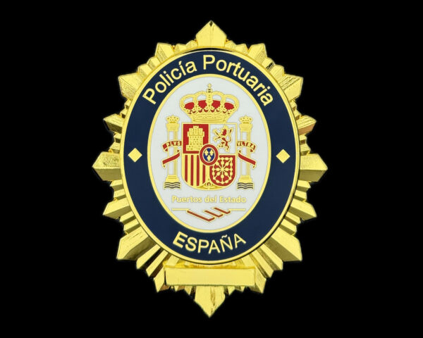 Placa policía portuaria puertos del estado España DORADO
