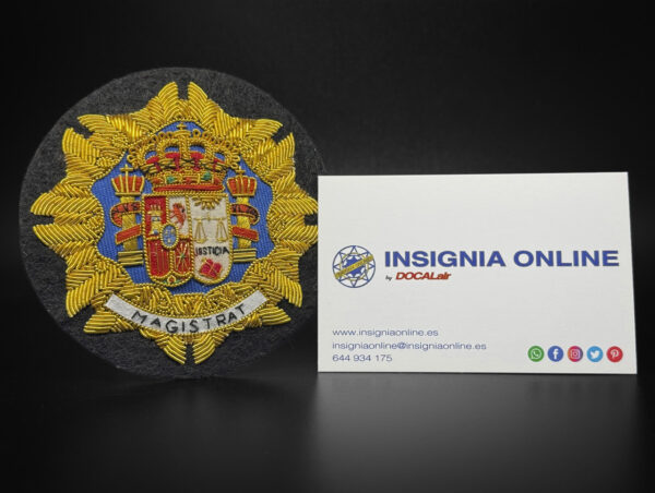 MAGISTRAT tarjeta de visita insignia online emblema bordado toga justicia 85 mm