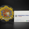 MAXISTRADO tarjeta de visita insignia online emblema bordado justicia 85 mm