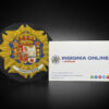 MAXISTRADA tarjeta de visita insignia online emblema bordado justicia 85 mm